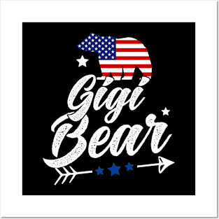 Gigi Bear Patriotic Flag Matching 4th Of July Posters and Art